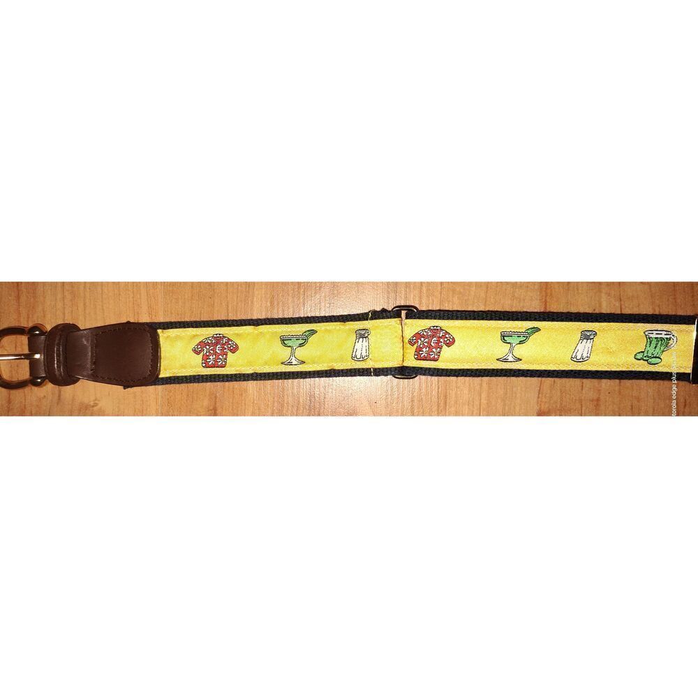 Novelty adjustable belt vintage Alynn yellow/black background Hawaiian shirt sal